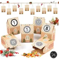 Generisch Adventskalender zum Befüllen - 24 Adventskalender-Häuschen - Adventskalender-Bastelsets