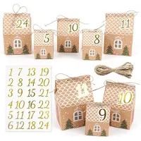Generisch Adventskalender zum Befüllen für den Hausgebrauch – 24 Adventskalenderboxen in 3 Größen mit Zahlaufklebern