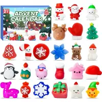 Generisch Quietschadventskalender - Adventskalender 2024 - Mit 24 Mochi-Quietschefiguren – Weihnachtsgeschenk für Kinder