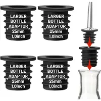 Generisch Adapter für Spirituosenausschanker – Set mit 4 Stück – Maße des umwandelbaren Ausgießers – Geeignet für besonders große Flaschen mit einem Flaschenhals von bis zu 25 mm