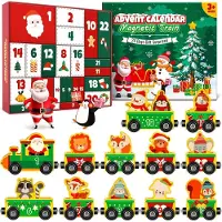 Generisch Adventskalender 2026 für Kinder – Holzer Adventskalender mit Magneten in Form eines Weihnachtszuges – Weihnachtsgeschenk für Mädchen und Jungen