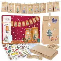 Generisch Adventskalender zum Befüllen für Kinder und Erwachsene: Adventskalender 2024, selbst gestalten – Papierbeutel selbst herstellen