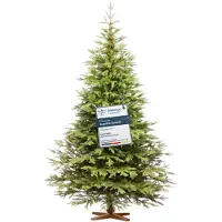FairyTrees Weihnachtsbaum künstlich 250cm Nordmanntanne Exklusiv 100% PE | Tannenbaum Holzständer | EU | Christbaum künstlich mit Naturgetreue Spritzguss Elemente