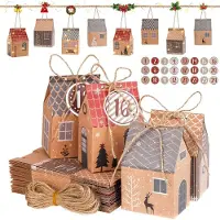 Generisch I Love MOM Adventskalender zum Befüllen – Set mit 24 Teilen – Adventskalender mit Zahlenaufklebern – DIY-Weihnachtsdekoration