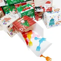 Generisch Adventskalender zum Befüllen - 24 Adventskalenderboxen - Weihnachtskalender - Geschenkboxen - Karton zur Aufstellung - Weihnachtsdekoration - Kleine Boxen (A)