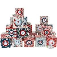 Generisch DIY-Adventskalender-Set mit 24 Boxen – Motiv: Hygge – 24 farbenfrohe Boxen zum Dekorieren und Befüllen – 24 Boxen – von Papierdrachen