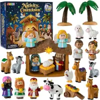 Joyin Miniatur-Adventskalender-Figuren 2024 – Set mit 24 Stück – Miniatur-Spielzeug – Figuren für Weihnachtskrippen – Weihnachtsgeschenk