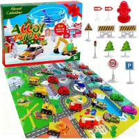 Generisch Adventskalender für Autospeilzeug für Kinder 2025 – 24-tägiger Kalender mit Spielzeugautos, inklusive Feuerwehr