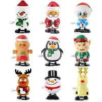 Generisch Wind-up Spielzeug für Weihnachten – Set mit 9 Teilen – Figuren – Mechanisch angetrieben – Spielzeug – Adventskalender – Füllmaterial – Springspielzeug