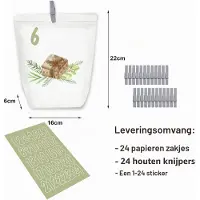 Generisch Adventskalender zum Befüllen - 24 Weihnachtskalender - Geschenktüten - Groß genug, um selbst befüllt zu werden - Kraftpapier-Tüten - Adventskalender zum Selbstbefüllen