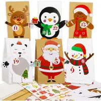 HOWAF Adventskalender zum Befüllen – Adventskalender mit Papierfächern und Holzverschlüssen – Adventskalender, den Sie selbst befüllen können