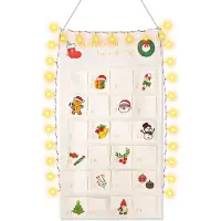 Generisch Adventskalender zum Befüllen – Aus Stoff – Weihnachtskalender zum Befüllen – Wiederverwendbar – Mit 24 Fächern – Adventskalender zum Aufhängen