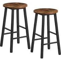 Trankielo - Set aus 2 Barhockern - Industrieller Stil - Platzsparend - Robust, gefertigt aus hochwertigem Metall und laminiertem Holz