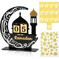 Generisch Ramadan-Kalender aus Acryl – Ramadan-Adventskalender – 30-Tage-Countdown-Kalender für Eid Mubarak mit Sternen