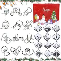 Generisch Adventskalender 2026 – Set mit 24 Teilen – Adventskalender als Puzzle – Adventskalender für Kinder – Metallische Weihnachtsspiele
