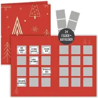 Generisch Adventskalender zum Ausmalen für Männer – Kinder und Frauen – Selbstgestalteter Weihnachtskalender – Faltkarte – DIN A4 – Rot