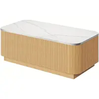 Lustrens Couchtisch – Mid-Century-Modern-Design – Aus massivem Hartholz – Mit verstecktem Stauraum – 100 cm