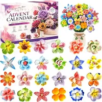 Generisch Adventskalender 2026 für Mädchen – Keramischer Adventskalender mit Blumenmotiven