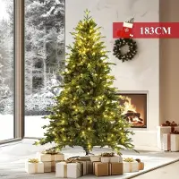 Selius Kunsttannenbaum - Künstlicher Weihnachtsbaum - Dekotannenbaum - Weihnachtsbaum, 183 cm, Grün - 950 Zweige aus PE- und PVC-Material