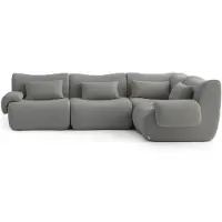 MILY SOFA MILYSOFA SOFATIME 4-Sitzer-Modul-Ecksofa, feiner Schlingenstoff, Wolkengrau