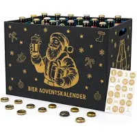 Generisch Bier-Adventskalender – Filzbänder in Anthrazit mit Golddruck – DIY-Adventskalender für Bierkisten. Enthält 24 Aufkleber. Eine originelle Geschenkidee