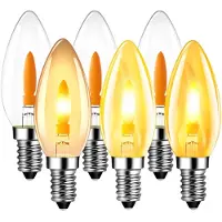 LVWIT LED Kerzen Glühbirne Flackernde Flamme E14 Warmweiss 1W, Flammeneffekt Stimmungslicht Flackerlampe 1800K für Zuhause Garten Bar Halloween Weihnachten, Ersetzt 3W Glühlampen, 6er Pack