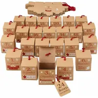 Generisch Adventskalender zum Selbstgestalten – 24 kleine Boxen und 24 Schleifenbänder – Ein DIY-Adventskalender zum Basteln
