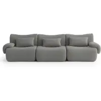 MILY SOFA MILYSOFA SOFATIME 3-Sitzer-Modulsofa, geradlinig, aus feinem Schlingenstoff, Wolkengrau