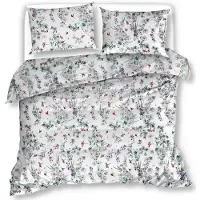 EStilex Bettwäsche 160x200 Baumwollsatin mit Blumenmuster