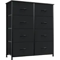 Somdot Kommode mit 8 Stoffschubladen Schwarz 30x80x93 cm