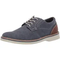 NUNN BUSH Herren Barklay Canvas Schnür-Oxford mit glattem Zehenbereich, Dunkelbl