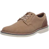 NUNN BUSH Herren Barklay Canvas Plain Toe Lace Up Oxford, Khaki, 44.5 EU