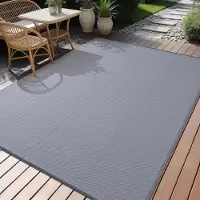 Smiry Outdoor Teppich rutschfest wetterfest Grau 180 x 270 cm