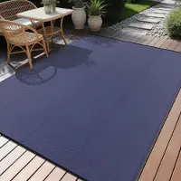 Smiry Outdoor Teppich Wetterfest 180x270 cm Marine Blau