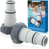 Kaiserwerk GmbH Villkin Pool Adapter Typ A – 2 Stück | Schlauchtülle für 32 mm & 38 mm Schläuche | 2 Zoll Innengewinde | Kompatibel mit Intex & Poolanschlüssen