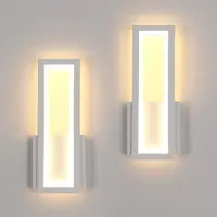 Osairous Wandleuchte LED Innen Modern, 2 Stück 16W 1800LM 3000K, Weiß – Weiß+ Warmweiß 3000k