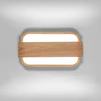 Osairous Holz Wandleuchte LED, 13W 6500K Moderne LED Wandlampe Innen