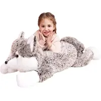 IKASA Großes Wolf Kuscheltier 78cm Plüschtier Jumbo Weich Stofftier Geschenk für Kinder