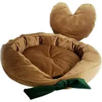 I Love Gifts Love Gifts weiches Kundekissen, Hundebett mittelgroße Hunde & kleine Hunde, Orthopädisches Hundebett, weiches Bett - Kissen, Braun