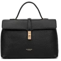 Diana & Co Firenze Damenhandtasche Polyurethanmit Drehverschluss und abnehmbarem Schultergurt Black B UNICA 30.5x19.5x13 cm 755-2PT-BLACK