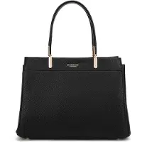 Diana & Co Firenze Handtasche Damen Vegan Leather Schwarz mit Reißverschluss und abnehmbarem Schulterriemen Diana & Co Black B UNICA 31x23x13.5 cm 716-1PT-BLACK