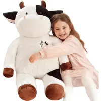 IKASA Großes Stofftier Kuh Weiß 78 cm