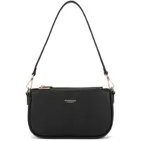 Diana & Co Firenze Damen Schultertasche Vegan Leather Reißverschluss Verstellbarer Riemen 24x14 cm Black B UNICA 711-2PT-BLACK