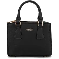 Diana & Co Firenze Handtasche Vegan Leather Reißverschluss und abnehmbarer Schultergurt Black B UNICA 20.5x15x9 cm 720-1PT-BLACK