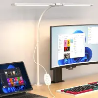 COMELY LED Schreibtischlampe 16W dimmbar 1800LM 75cm faltbar klemmbare Tischlampe Weiß