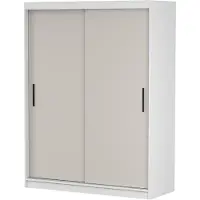 FABRYKA MEBLI IDŹCZAK Schwebetürenschrank Kleiderschrank Schrank Schlafzimmerschrank Vista 04 K Weiß/Kaschmir ohne Spiegel 150 cm