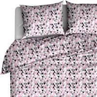 EL-TEX Bettwäsche-Set 160x200 cm 100% Baumwolle Mosaik Rosa
