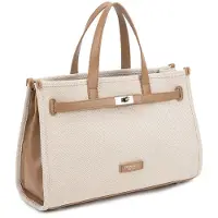 Diana & Co Firenze Zweifarbige Handtasche Diana&Co Firenze mit abnehmbarem Schultergurt Bordeaux UNICA 37x23x14 cm COFFEE