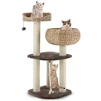FANTASK Katzenkratzbaum, mit Betten, Katzen Kratzbaum, Aktivitätsbaum Kletterbau