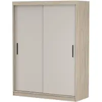 FABRYKA MEBLI IDŹCZAK Schwebetürenschrank Kleiderschrank Schrank Schlafzimmerschrank Vista 04 K Sonoma Eiche/Kaschmir ohne Spiegel 150 cm